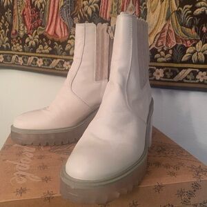 Free People James Chelsea platform boots ice/grey combo, size 9/40